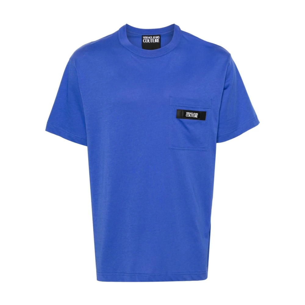 Versace Jeans Couture Zak T-shirt Zwart Wit Logo Crew Blue Heren