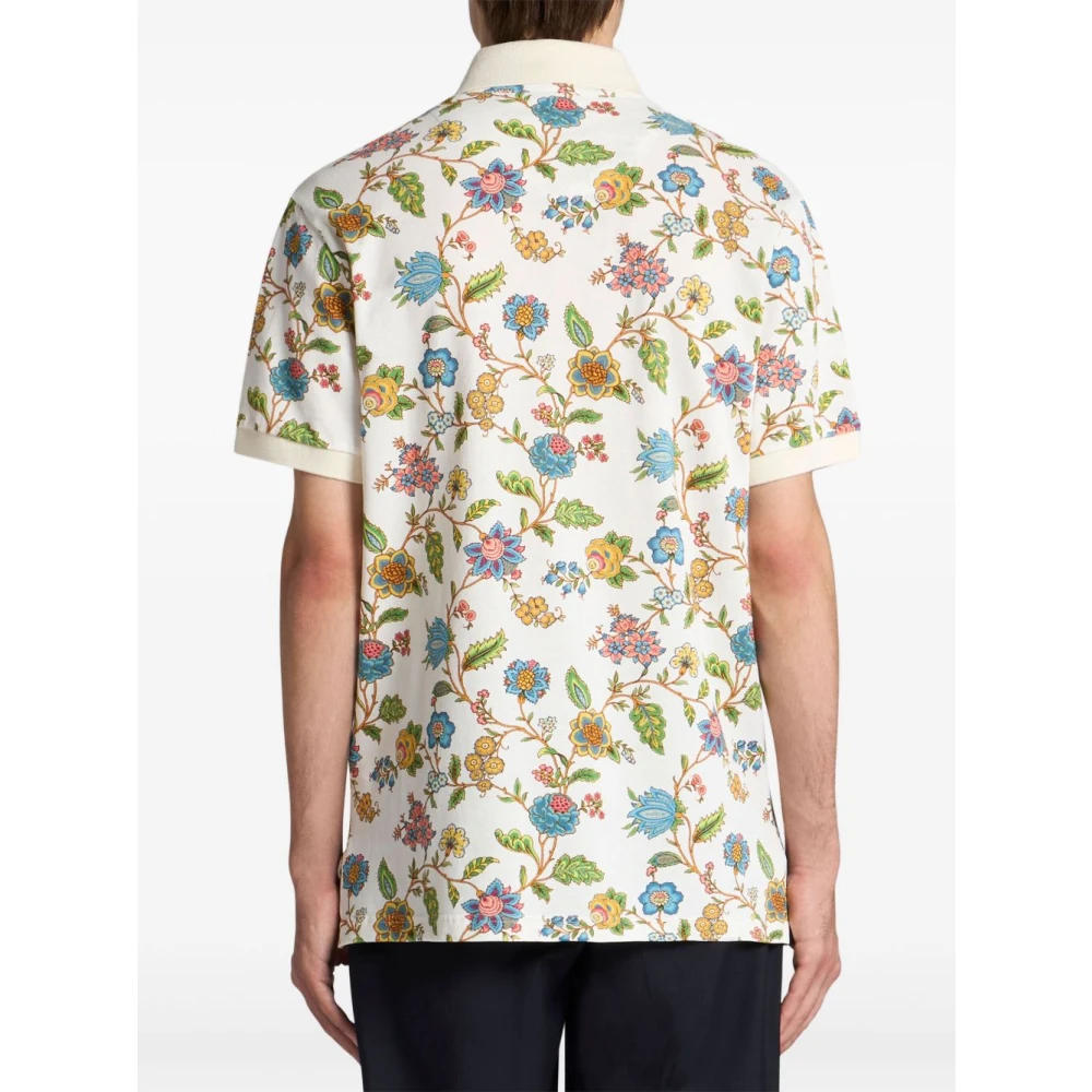 ETRO Bloemen Polo Shirt Korte Mouw Multicolor Heren
