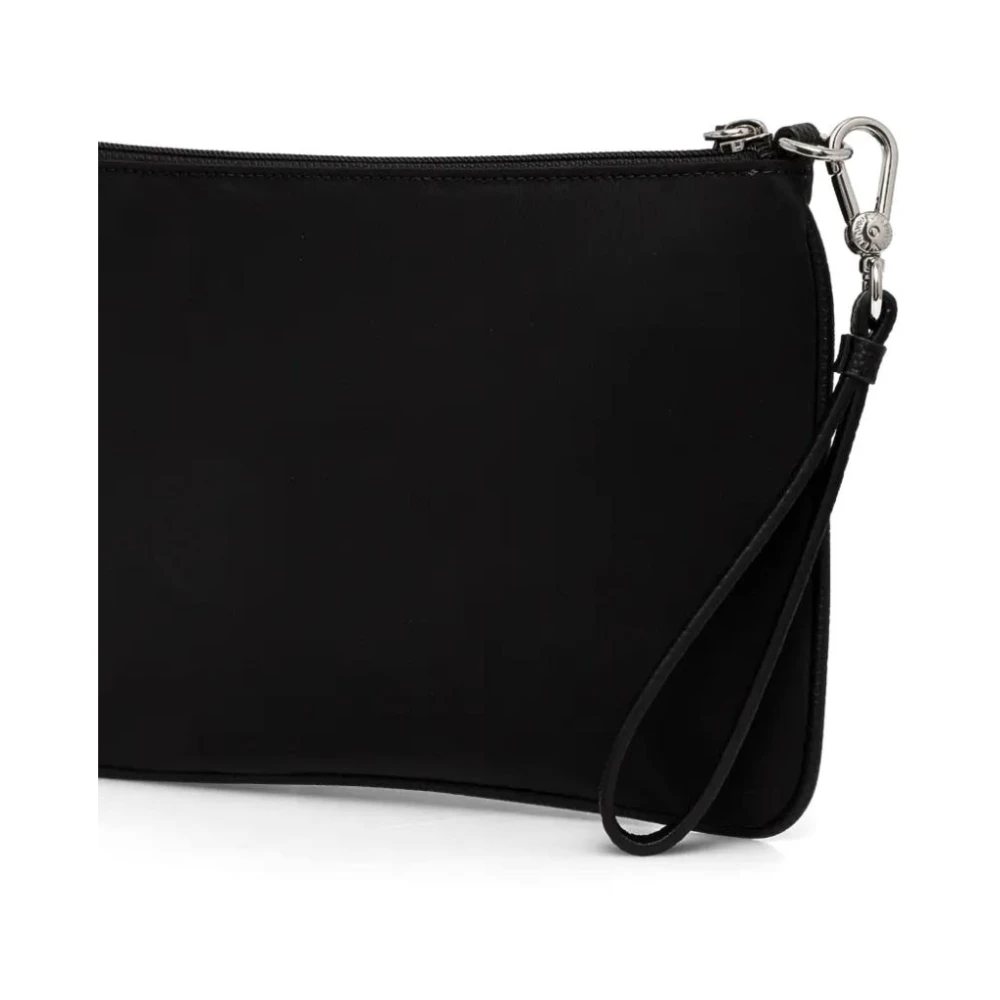 Emporio Armani Zwart Nylon Portemonnee Pouch Black Dames