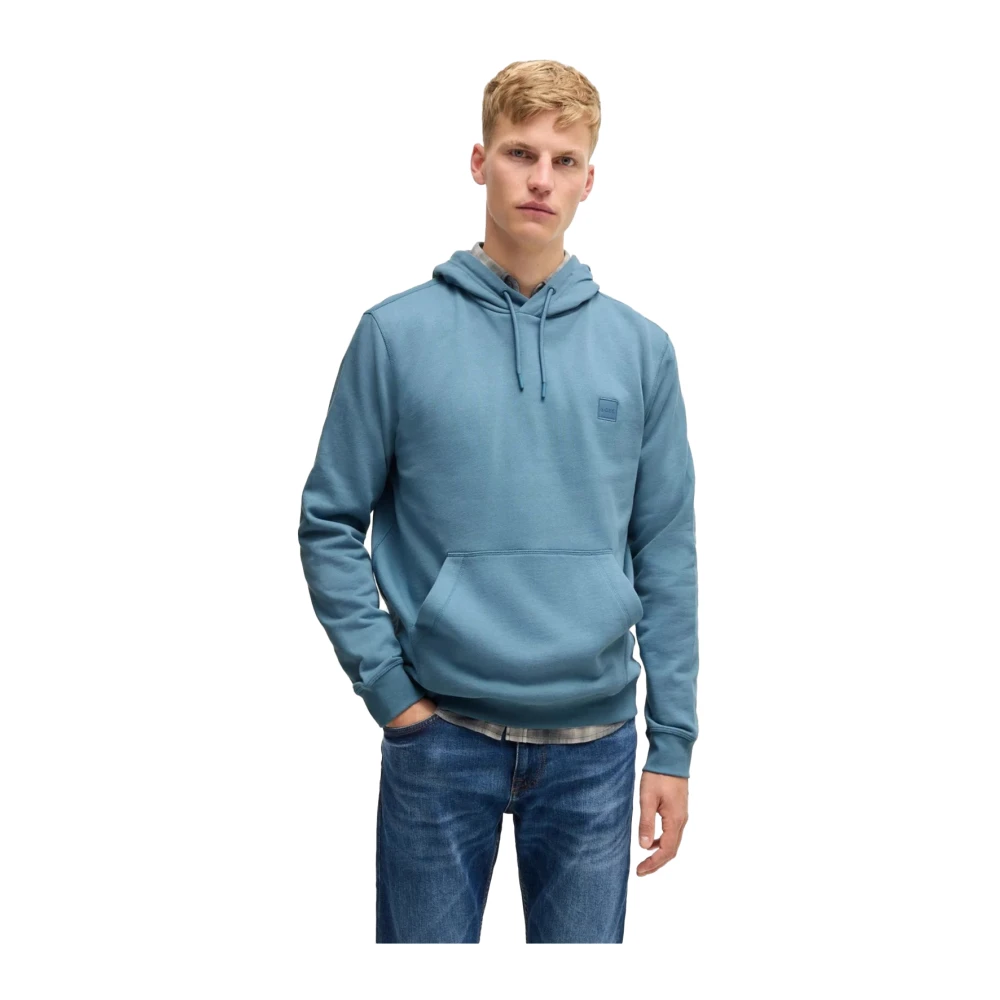 Hugo Boss Blauwe Hoodie Stijlvolle Casual Kleding Blue Heren