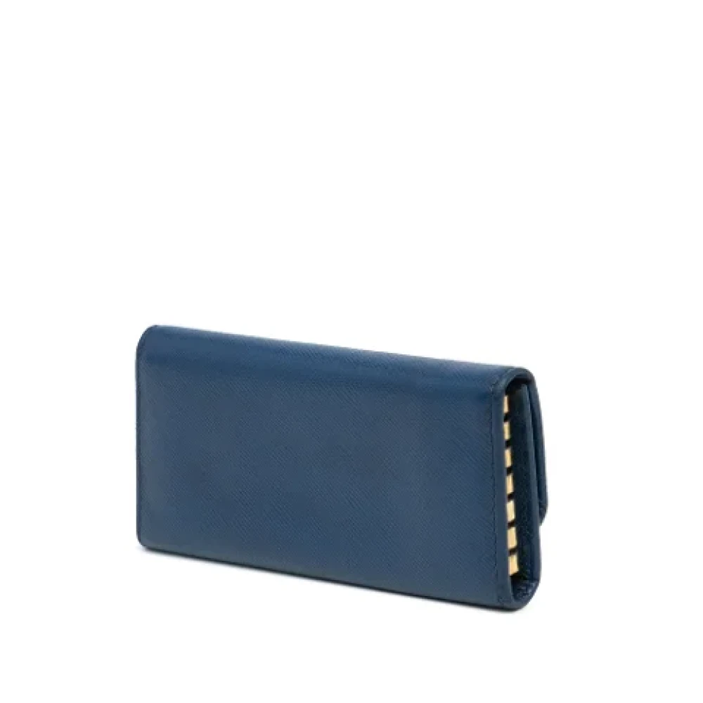 Prada Vintage Pre-owned Leather key-holders Blue Dames