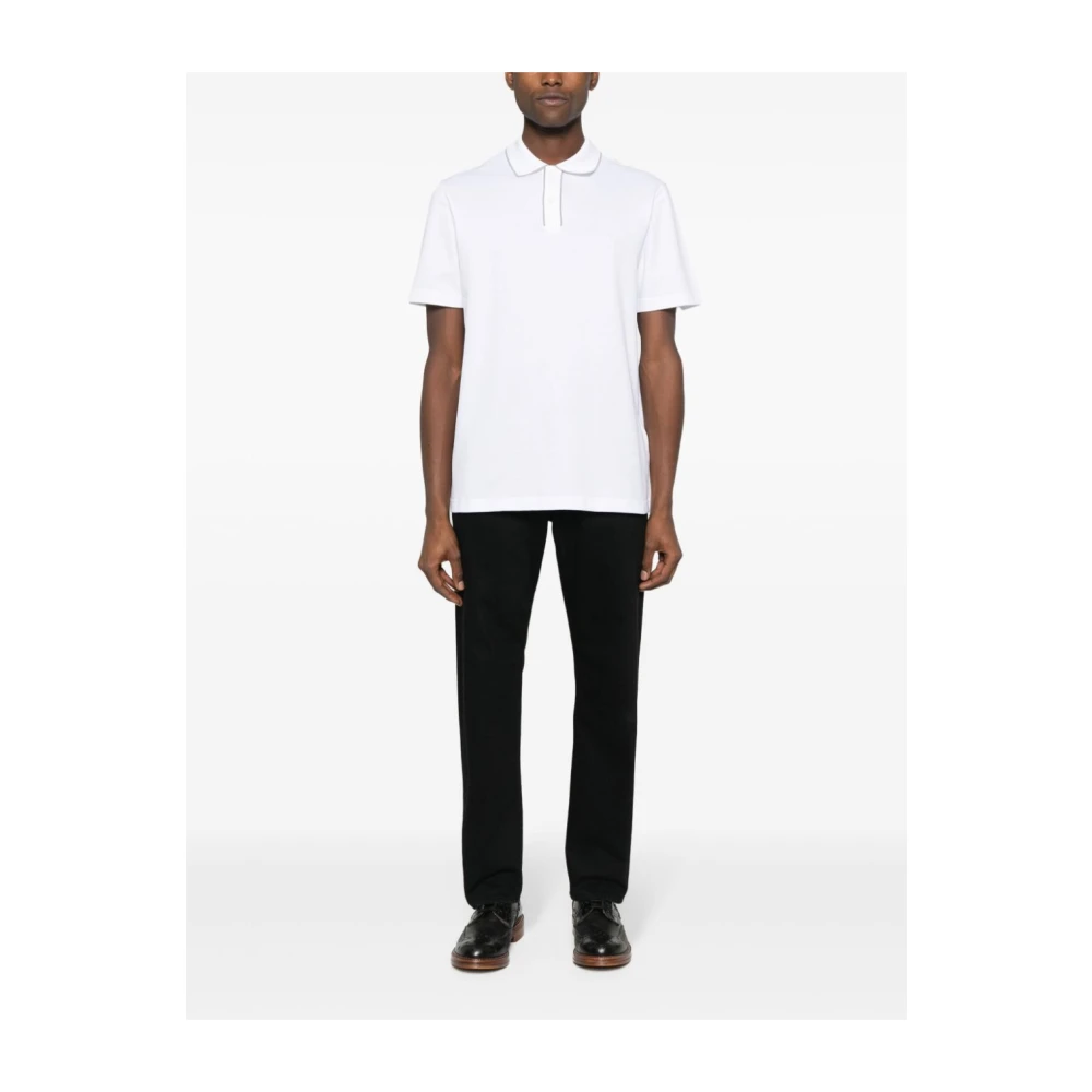 Brioni Witte Katoenen Polo Shirt White Heren