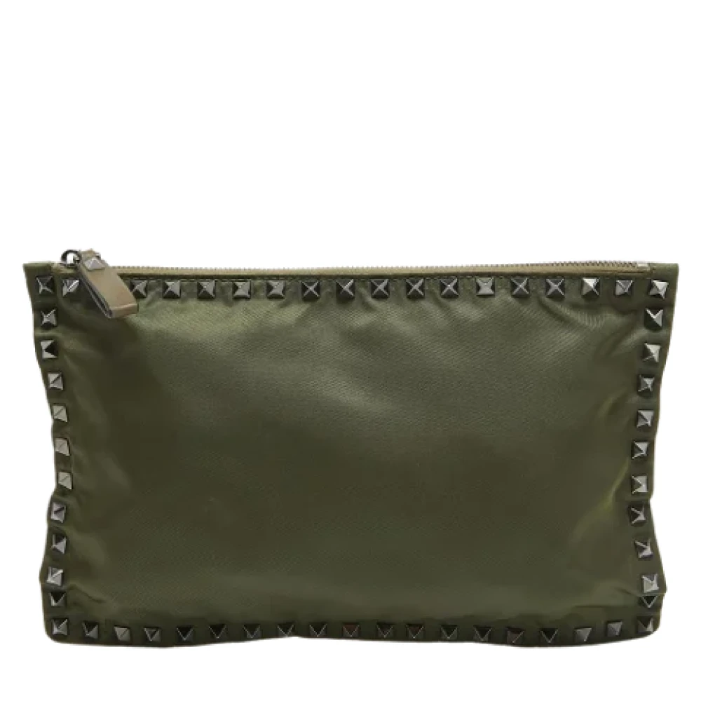 Valentino Vintage Pre-owned Nylon clutches Green Dames