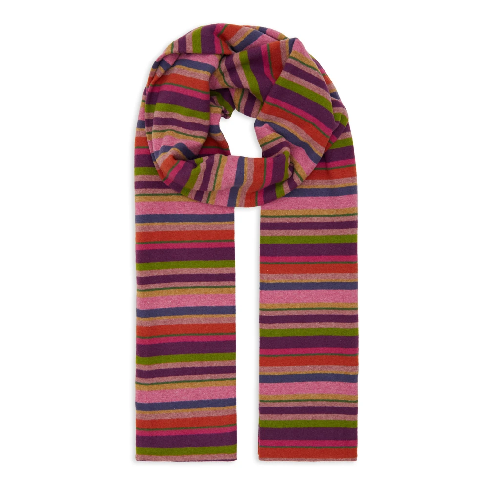 Gallo Unisex paarse fleece sjaal met veelkleurige strepen Multicolor Unisex