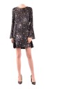 robe-courte-en-melange-de-soie-noire
