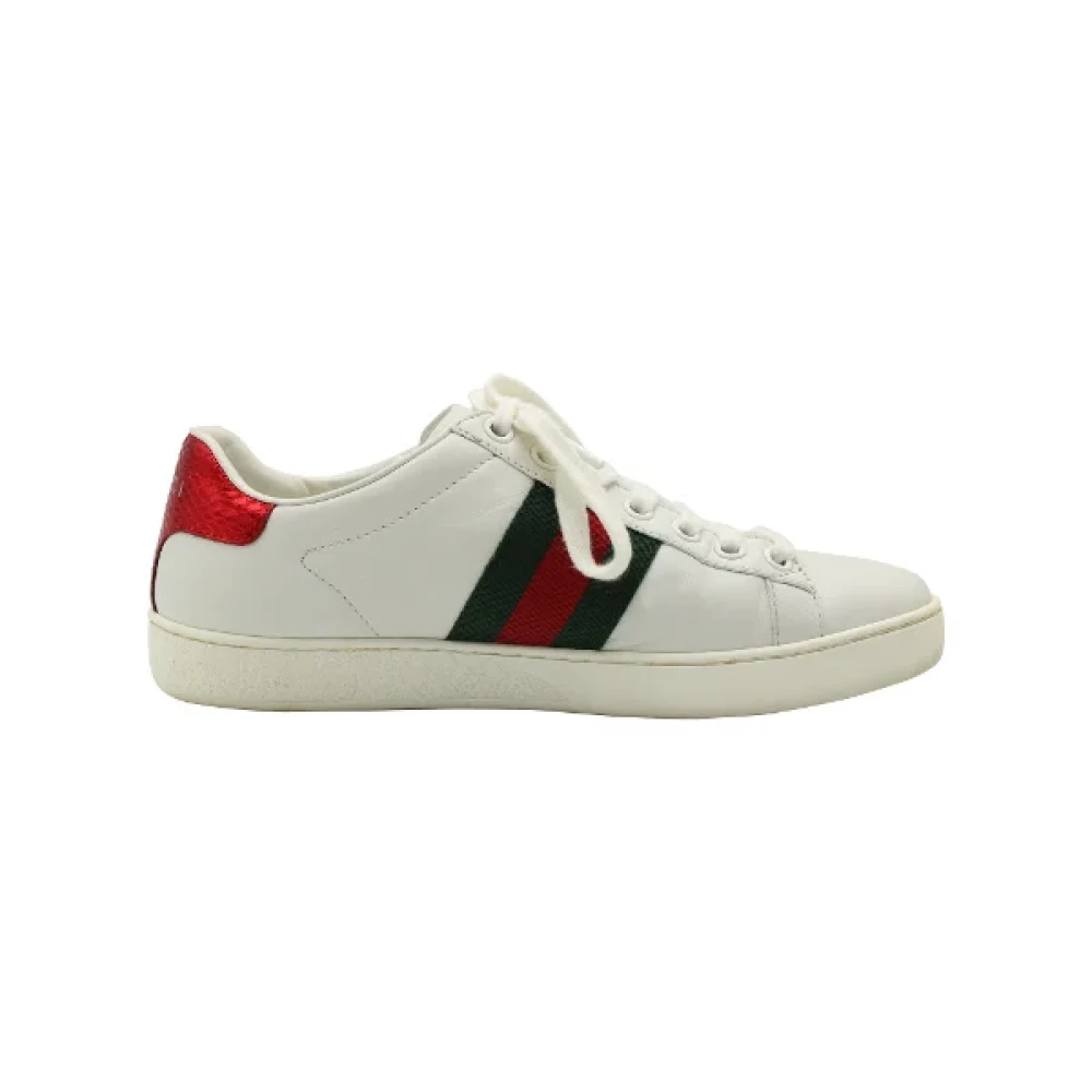 Gucci Vintage Pre owned Leather sneakers White Dames Schoenen