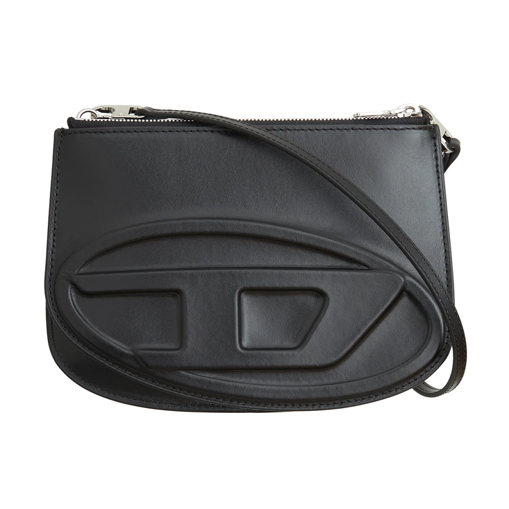 Diesel Twin Stijl Leren Tas Black Dames