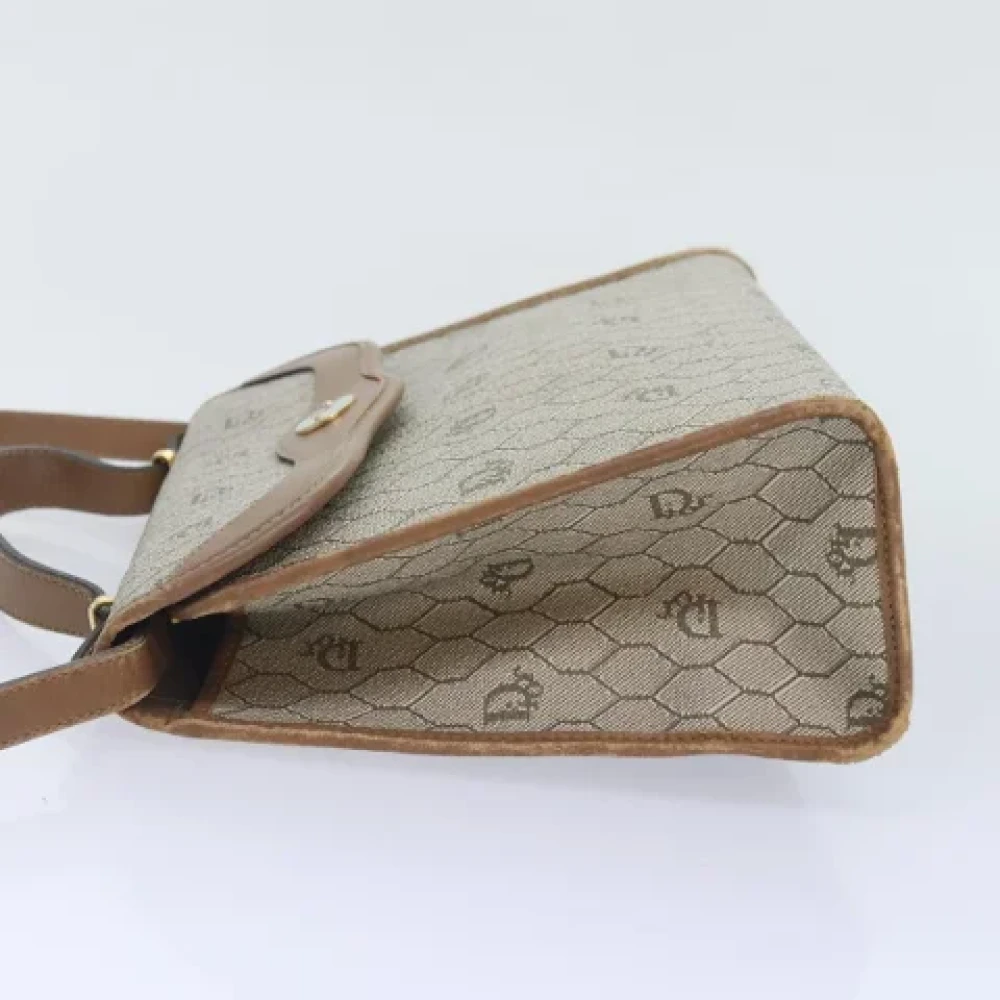 Dior Vintage Pre-owned Leather handbags Beige Dames
