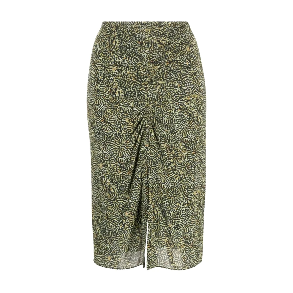 Isabel Marant Women's Green Midi Skirts, Xs, Patterned Midi Skirt