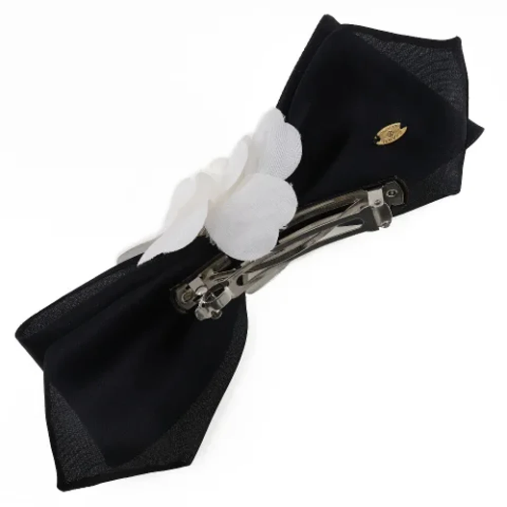 Chanel Vintage Pre-owned Cotton hair-accessories Black Dames