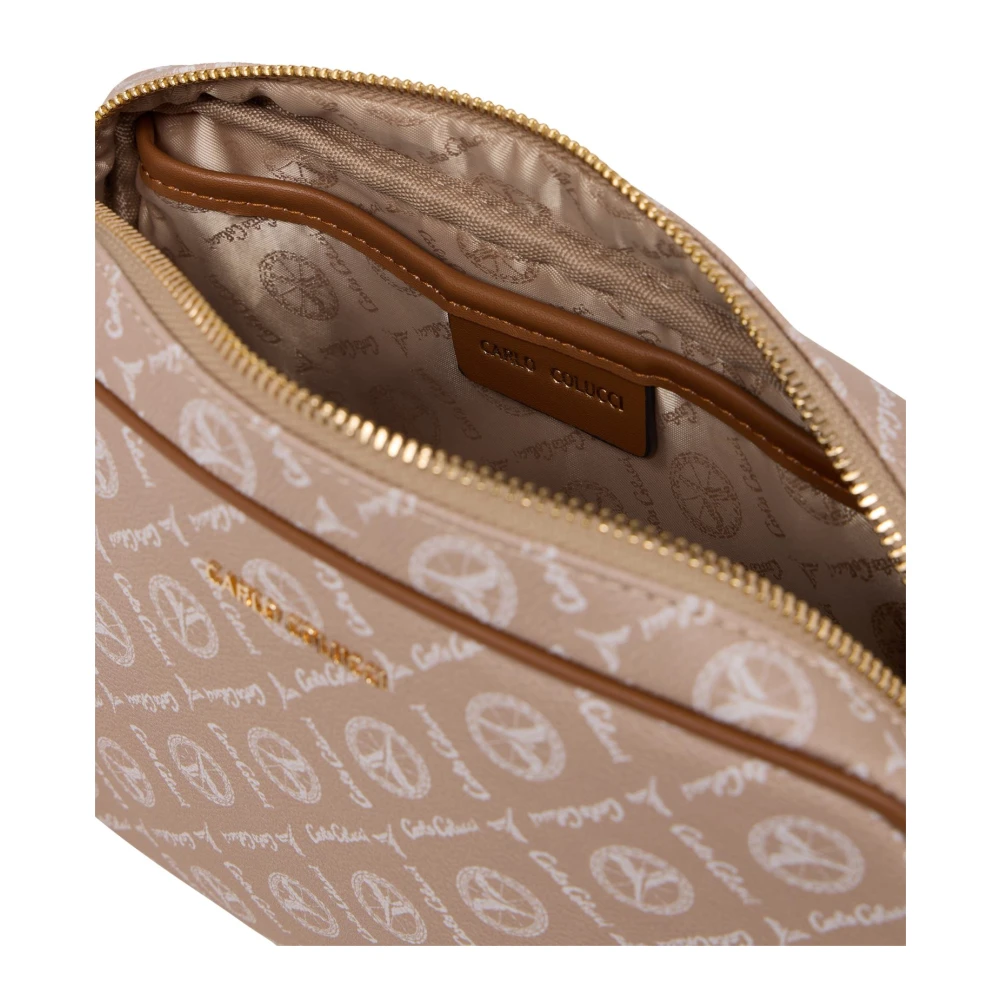 carlo colucci Handtas met Logoprint Beige Dames
