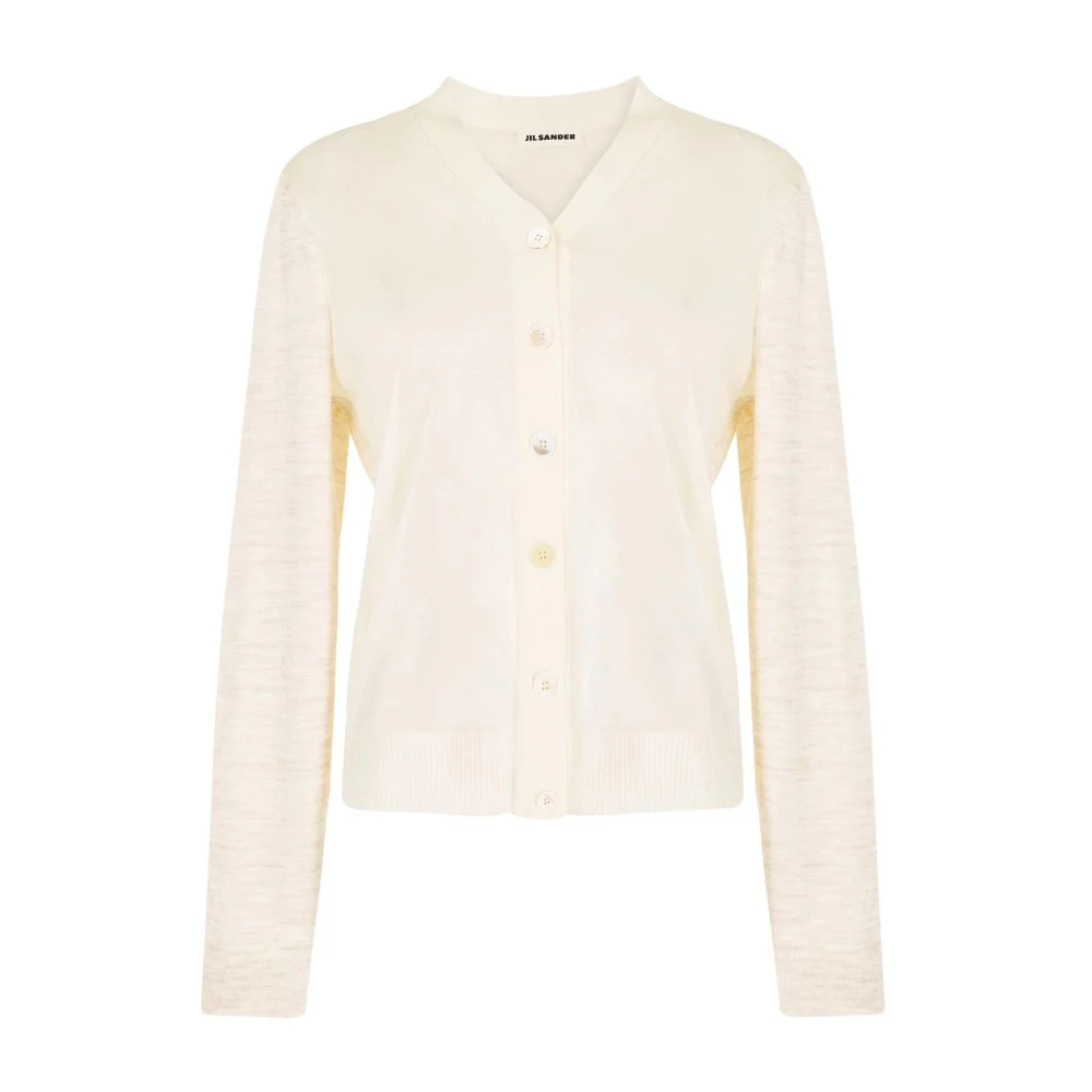 Jil Sander Beige Wol Zijde Mix Cardigan Beige Dames