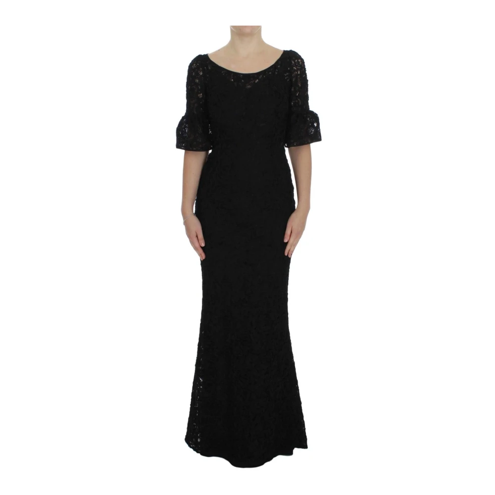 Dolce & Gabbana Women's Black Floral Lace Long Bodycon Maxi Dress - Gowns - 2XS - Dresses
