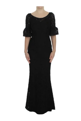 Blommig Spets Lång Bodycon Maxi Klänning