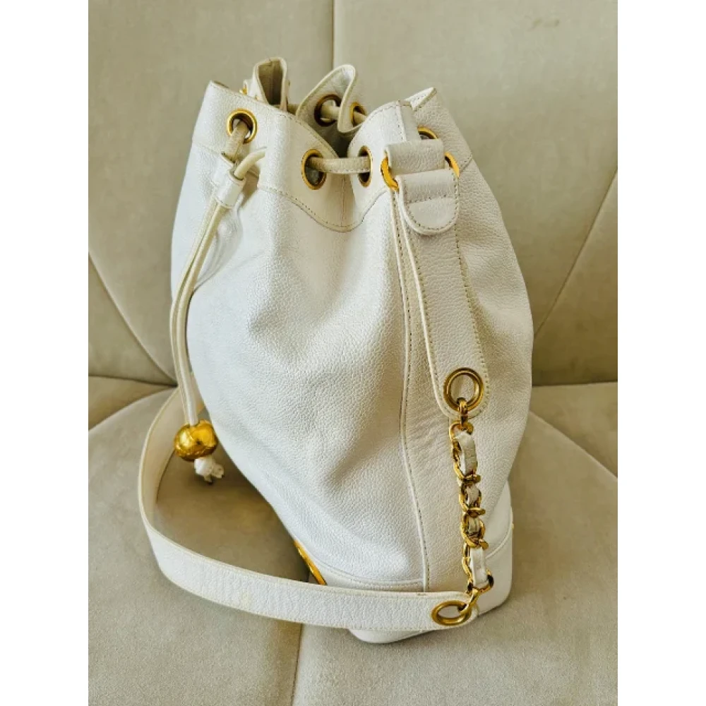 Chanel Vintage Pre-owned Leather chanel-bags Beige Dames