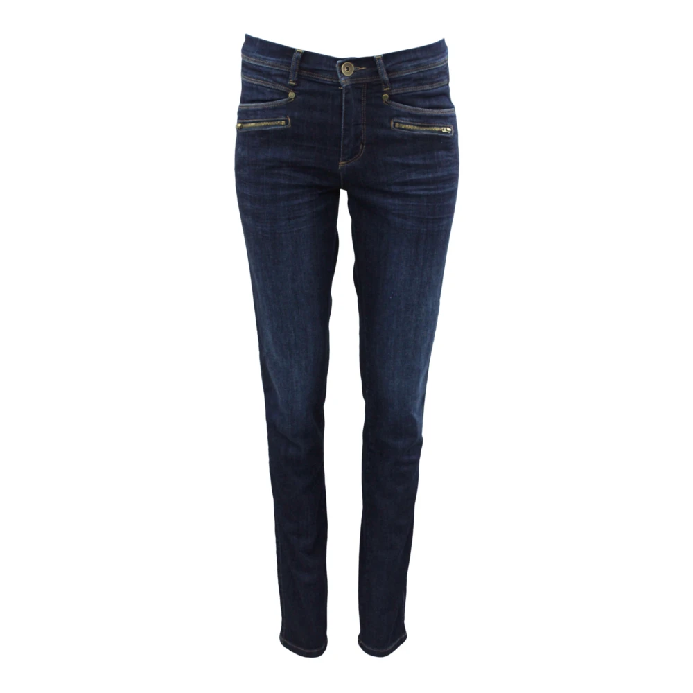 2-Biz Donkere Denim Skinny Jeans Blue Dames