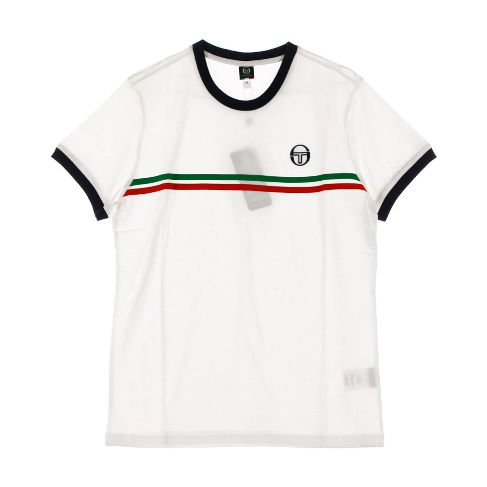 Sergio Tacchini Supermac 3 Wit groen vintage Rood heren t-shirt White Heren