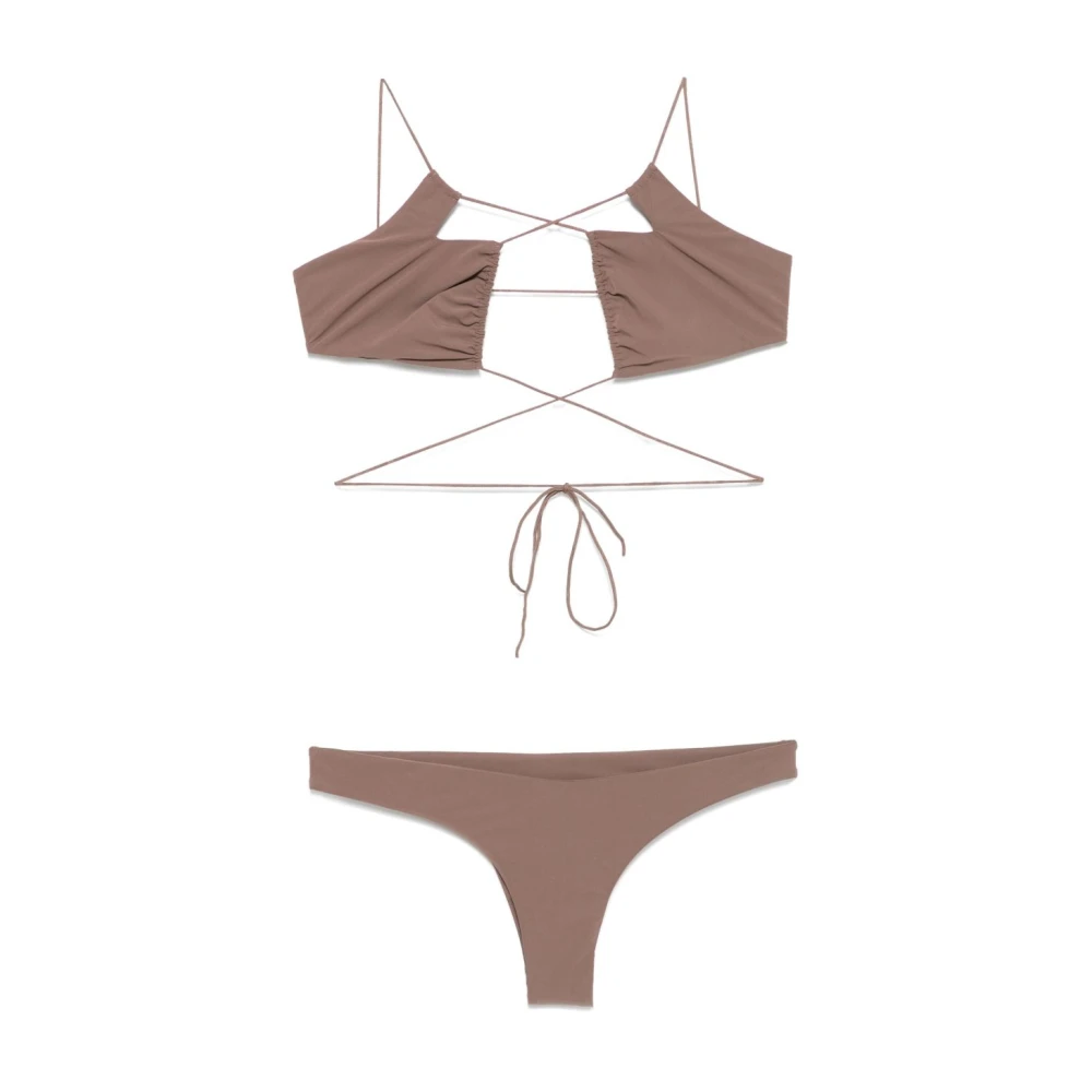 Amazuin Zwart zee kleding met uitsnijdingen Brown Dames