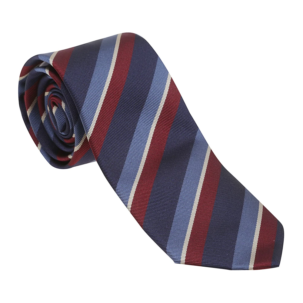Valentino Garavani Navy Blauwe Zijden Stropdas Multicolor Heren