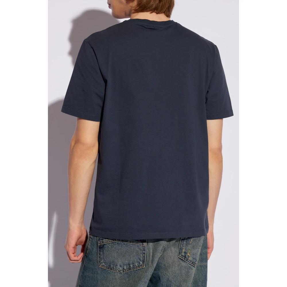 Maison Kitsuné T-shirt met logo Blue Heren