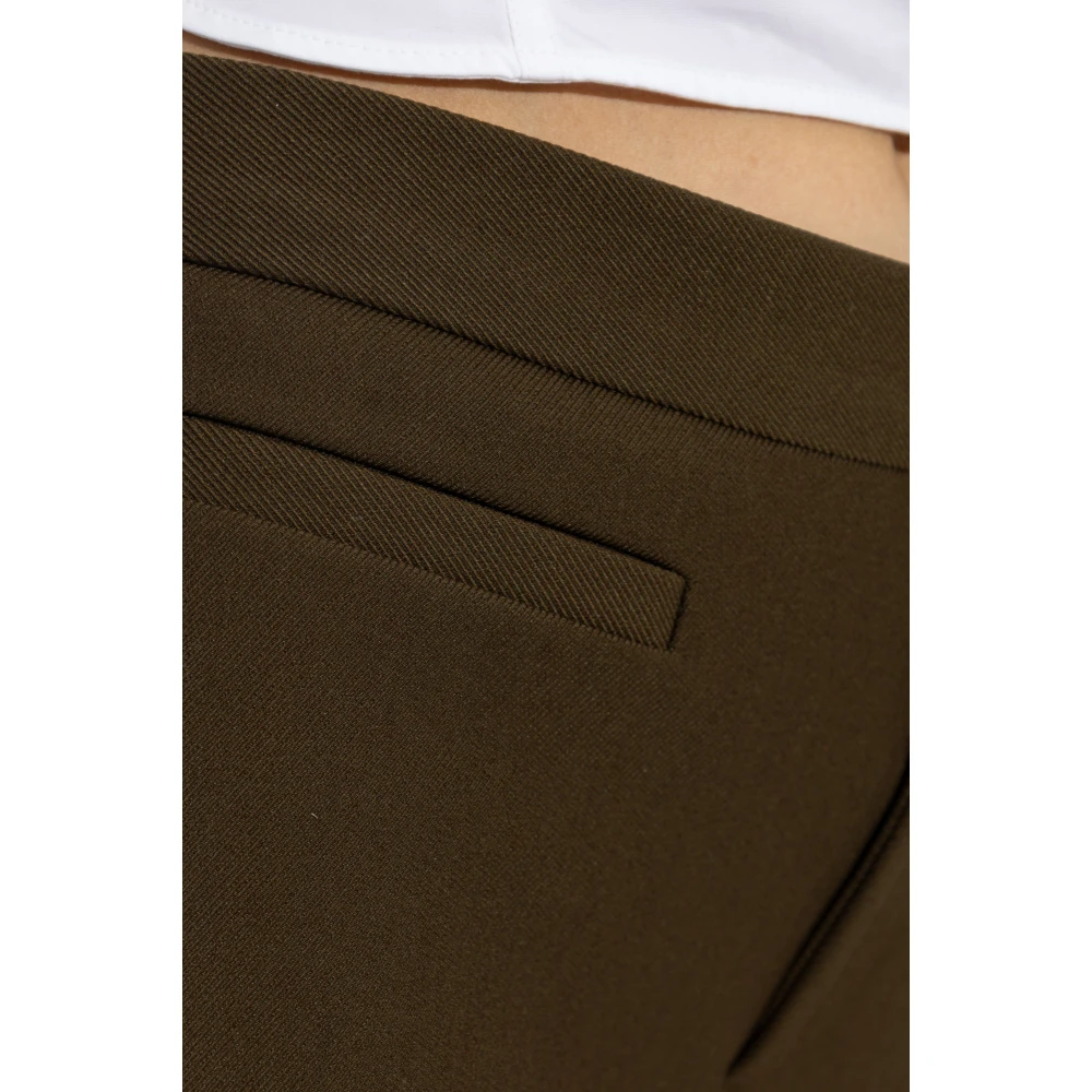 Burberry Broek met vouwen en uitlopende pijpen Green Dames