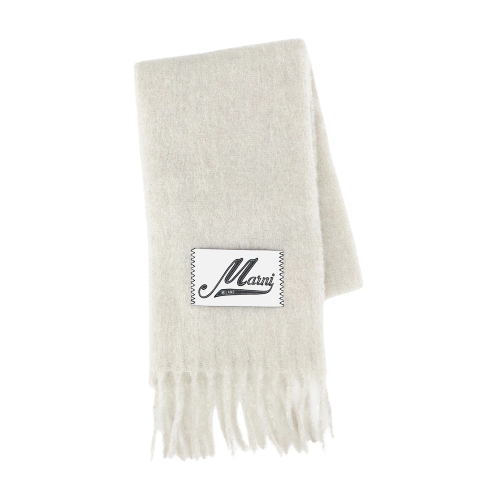 Marni Women's Gray Winter Scarves, One Size, Brushed Alpaca Scarf