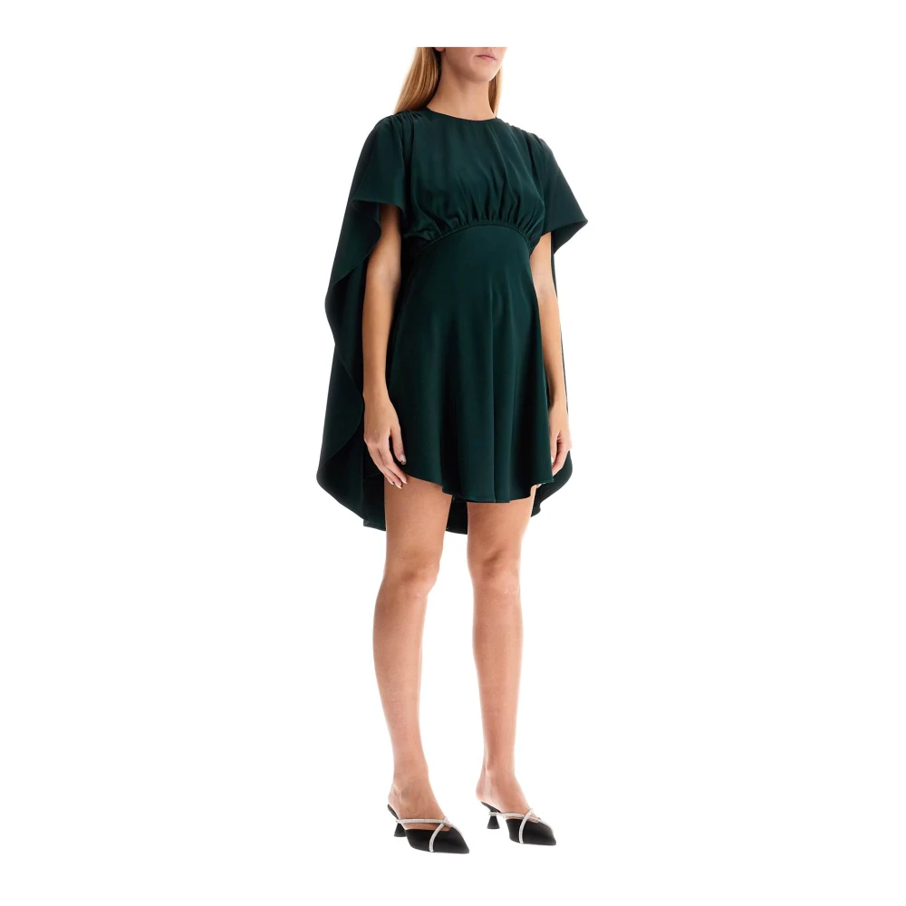 Zimmermann Korte Cape Mouw Mini Jurk Green Dames