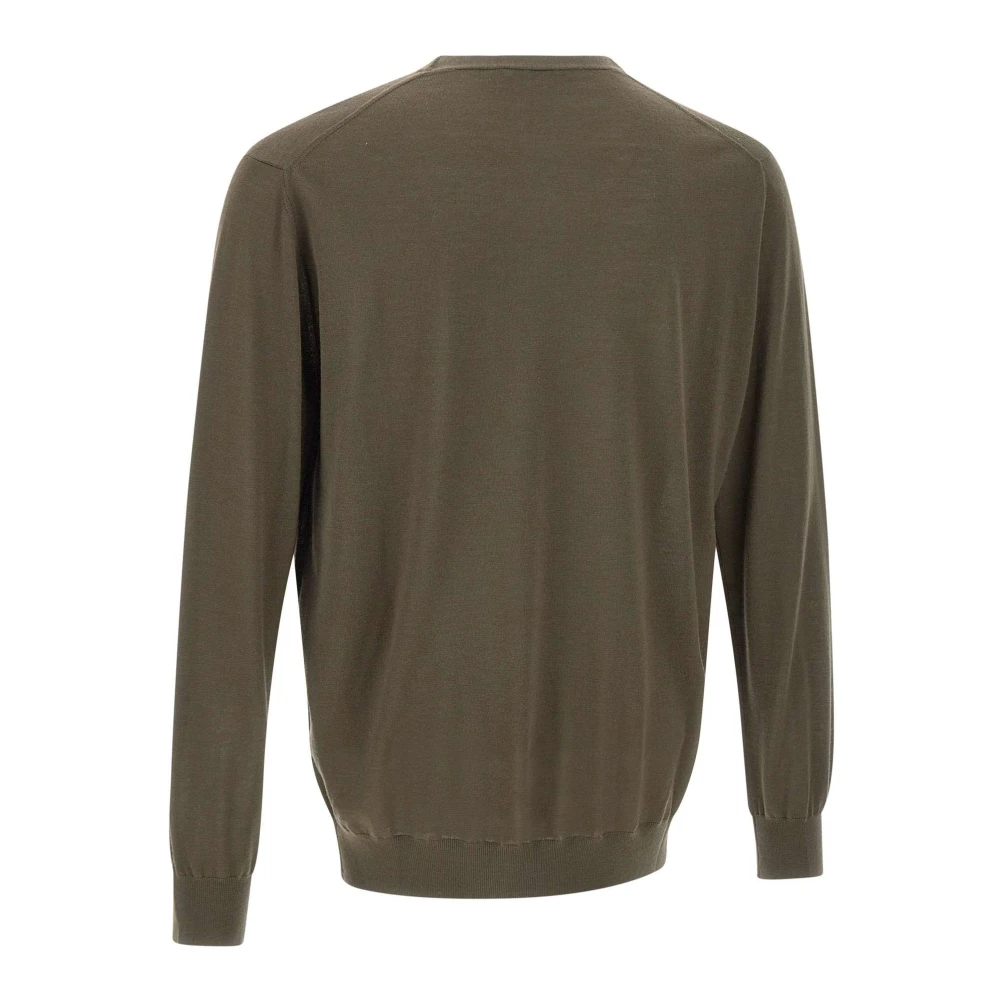 Kangra Bruine wollen trui met ronde hals Brown Heren