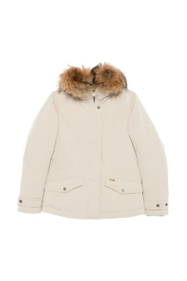 Beige Päls Kort Kappa