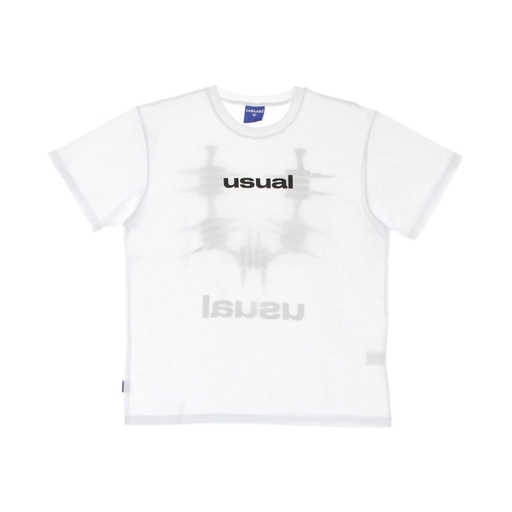 Usual Witte Heren Tee Korte Mouw T-shirt White Heren
