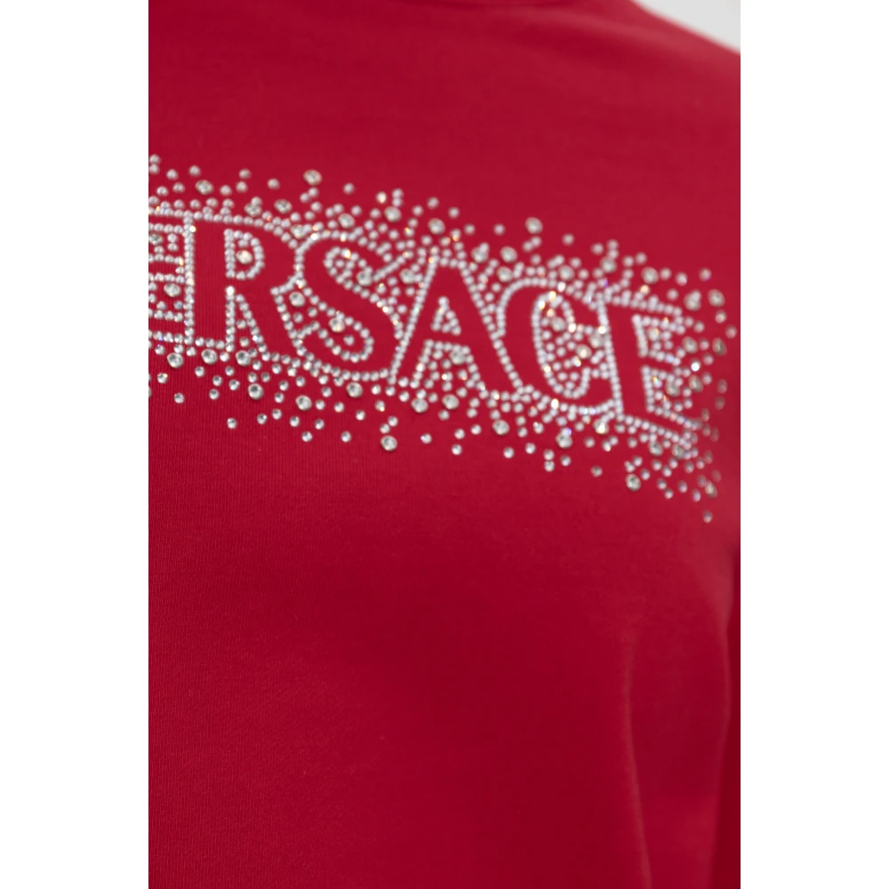Versace Sweatshirt met glinsterende kristallen Red Dames