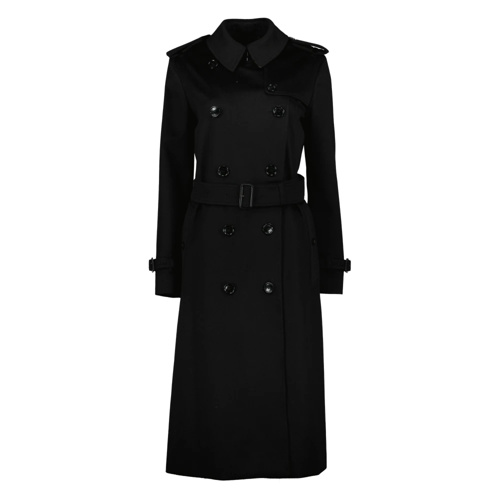 Burberry Black Trench Coats, Female, Xs, Elegant Long Trench Coat