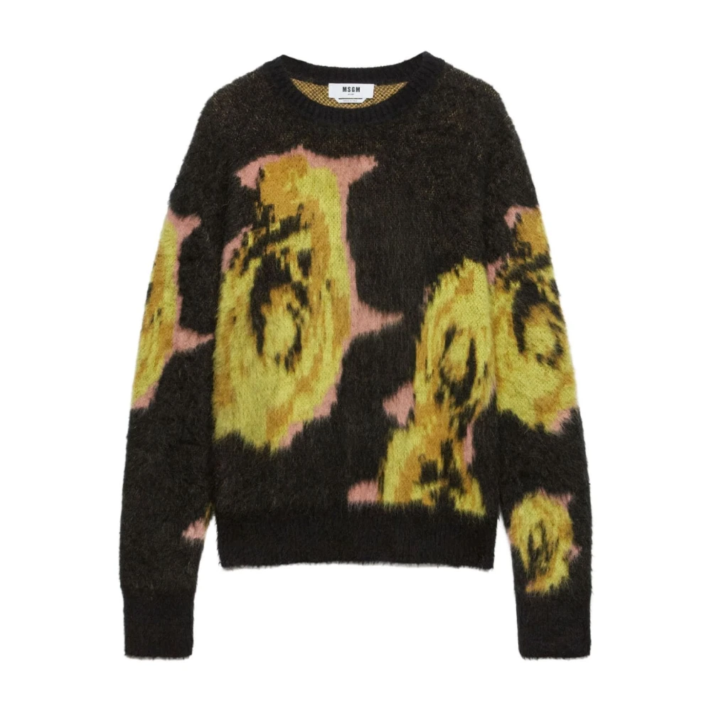 Msgm Bloemen Intarsia Gebreide Trui Multicolor Heren