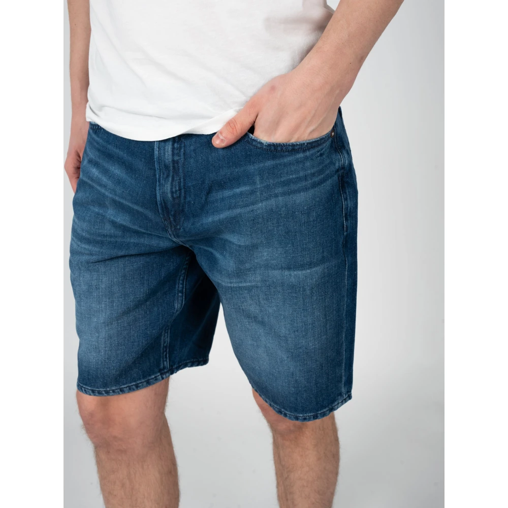 Guess Elegante Linnen Shorts Blue Heren