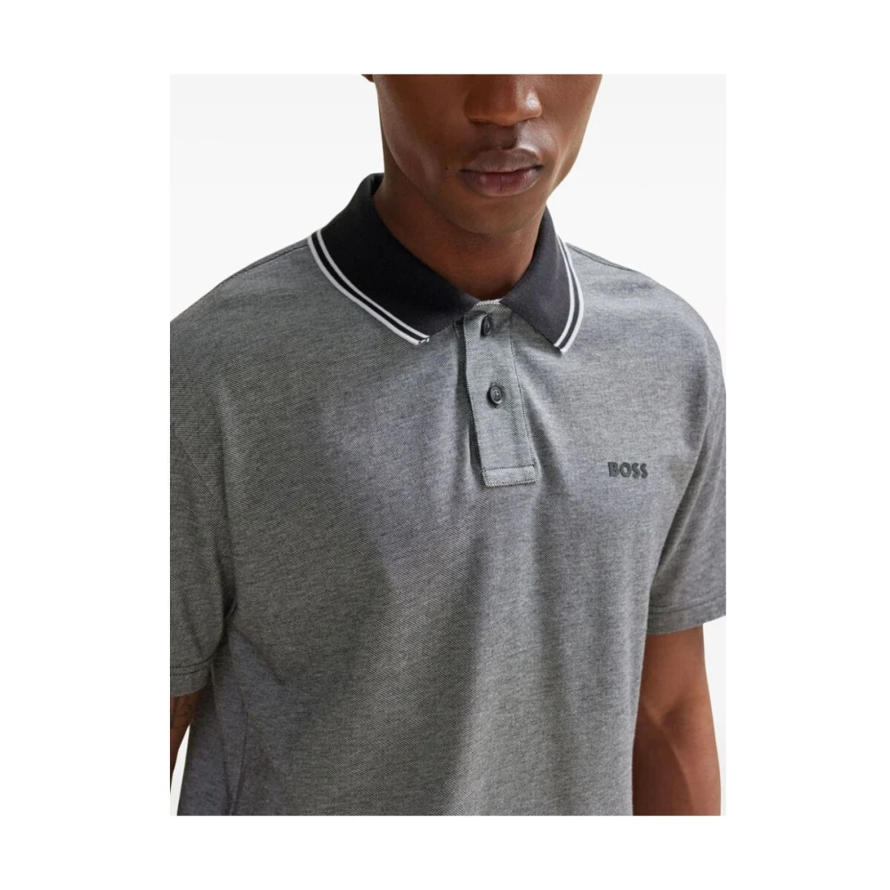 Hugo Boss Grijze Katoenen Polotrui met Logo Gray Heren