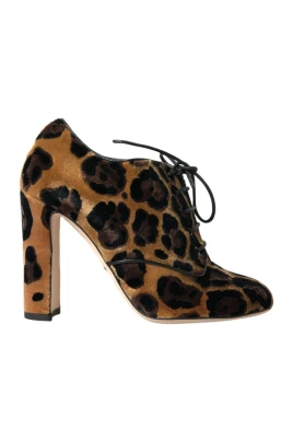 Leopard Lace-Up Ankelboots