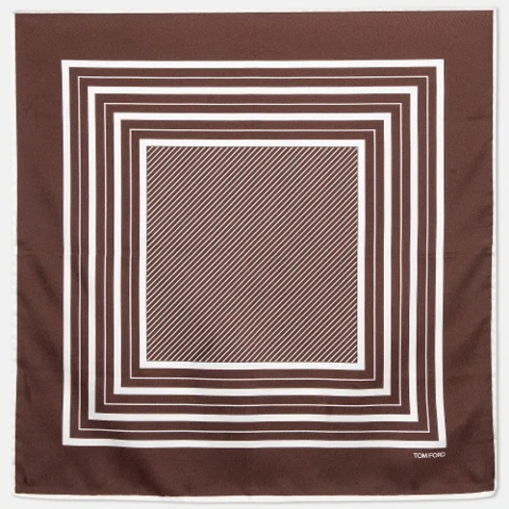 Tom Ford Pre-owned Silk scarves Brown Heren