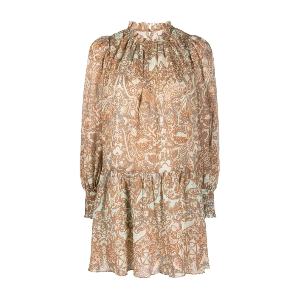 Ulla Johnson Casual Mini Jurk Multicolor Katoen Viscose Brown Dames