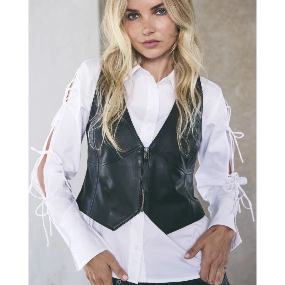 Co'Couture PhoebeCC Leren Ritsvest Black Dames