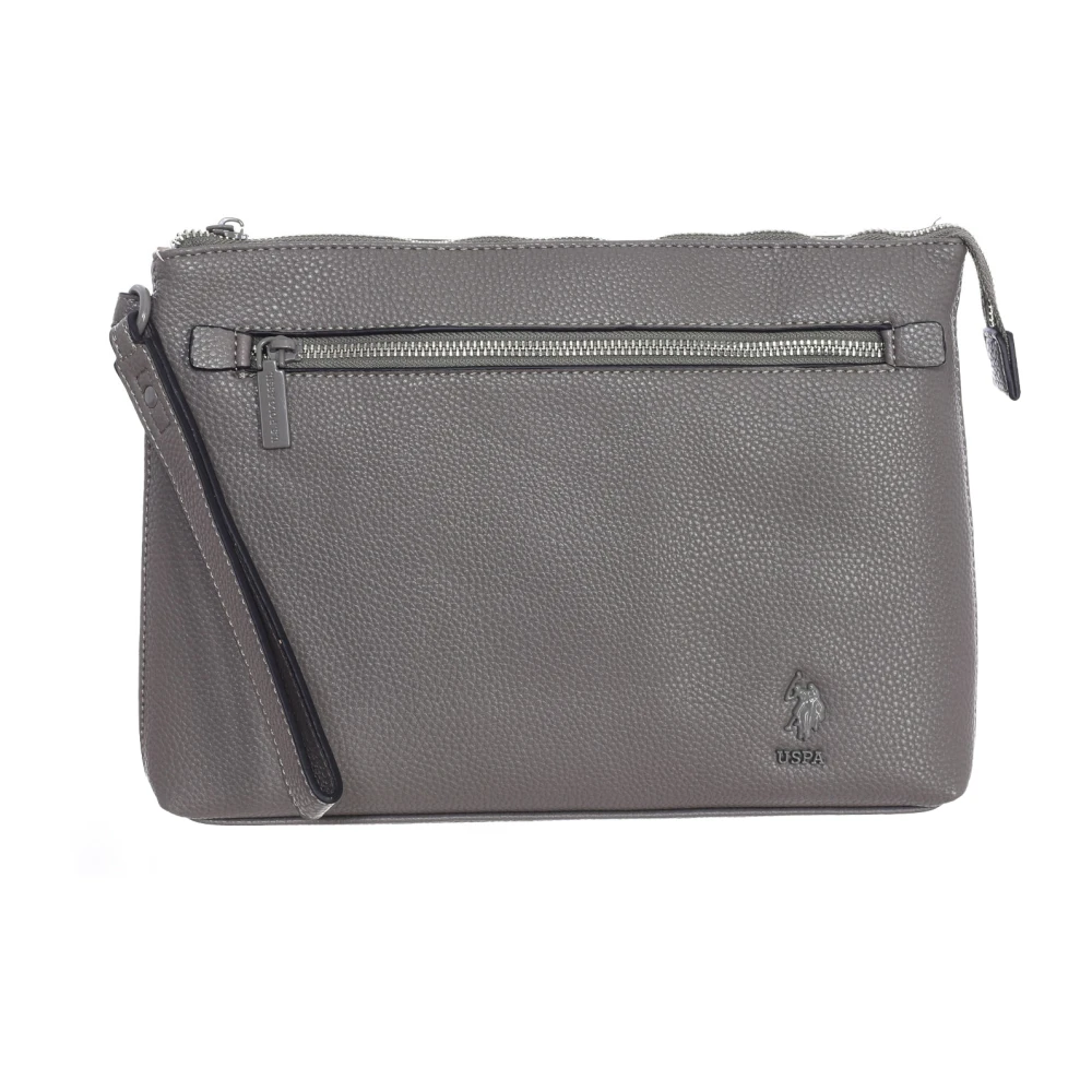 U.s. Polo Assn. Women's Gray Shoulder Bags, One Size, Stylish Handbag With Multiple Compartments