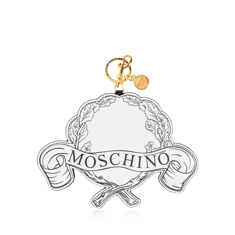 Moschino Leren sleutelhanger White Heren