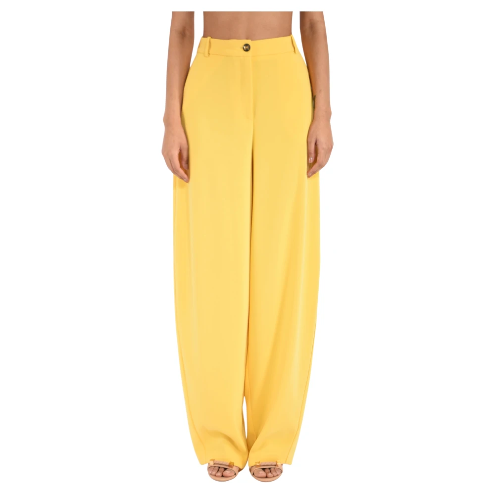 Elisabetta Franchi Yellow Wide Trousers - Female - Wide Trousers - Xl - Trousers