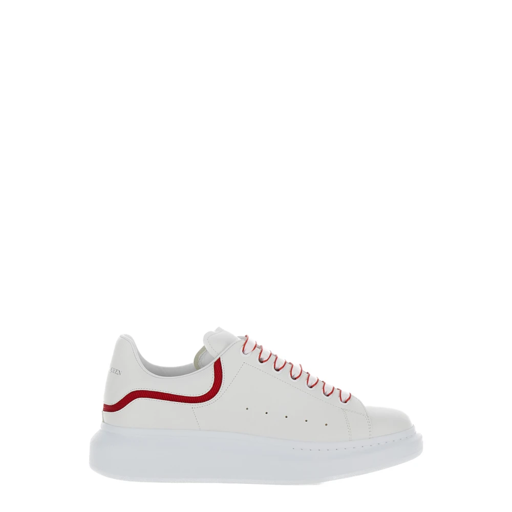 Alexander McQueen Vita låga topp sneakers röda detaljer White, Herr