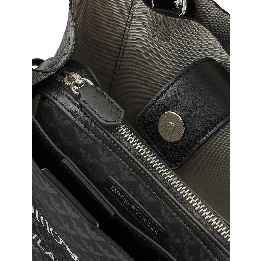 Emporio Armani Logo Print Afneembare Band Tote Tas Black Dames