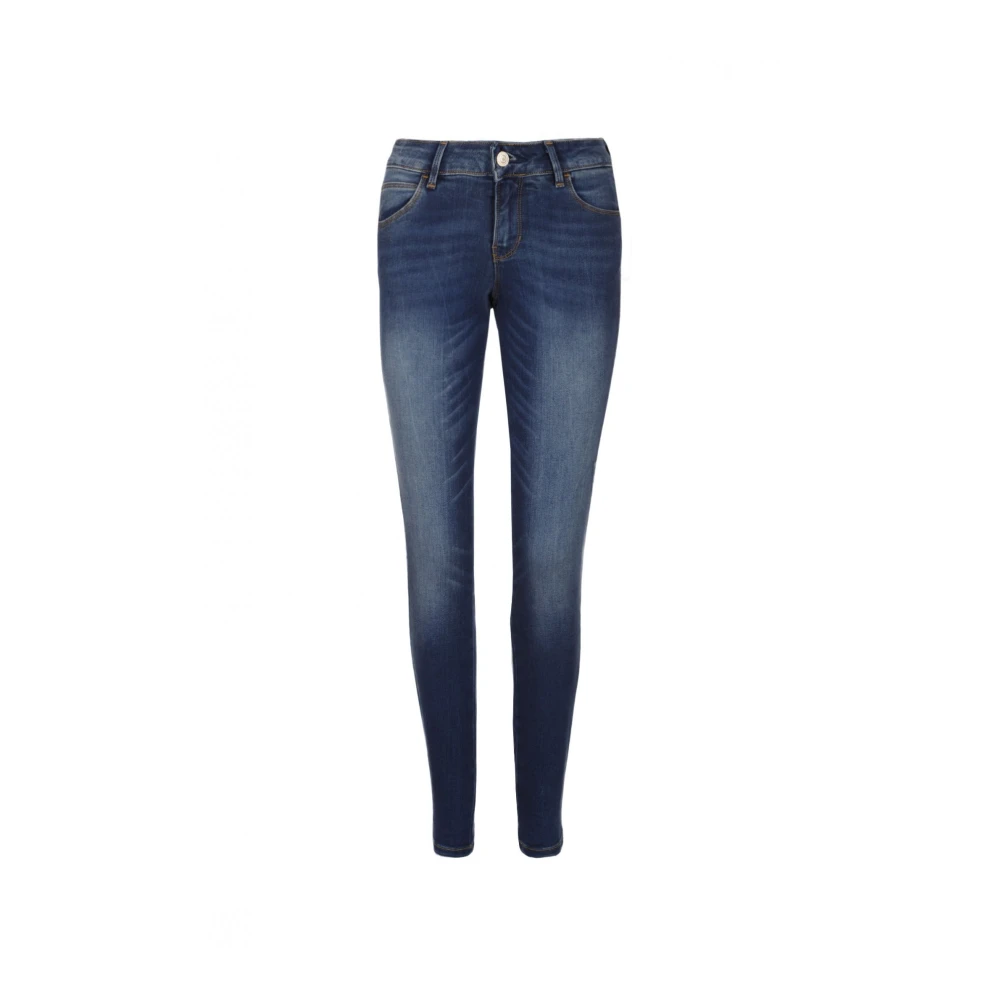 Guess Stretch katoenen skinny jeans met strass Blue Dames