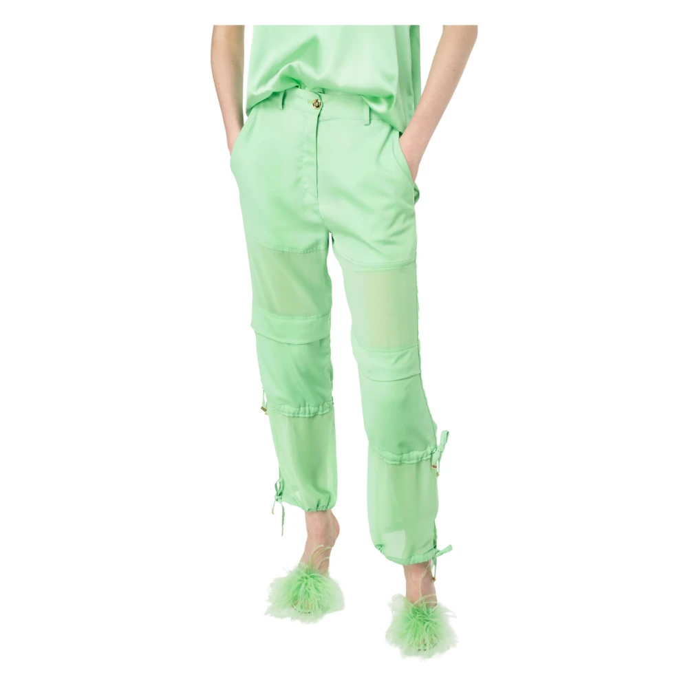 pinko Groene broek met verstelbare zoom Green Dames