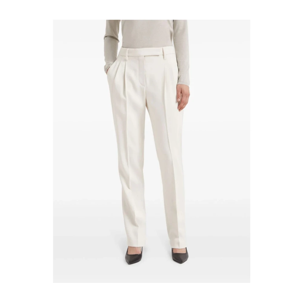 BRUNELLO CUCINELLI Ivoor Broeken Aw24 Damesmode Beige Dames