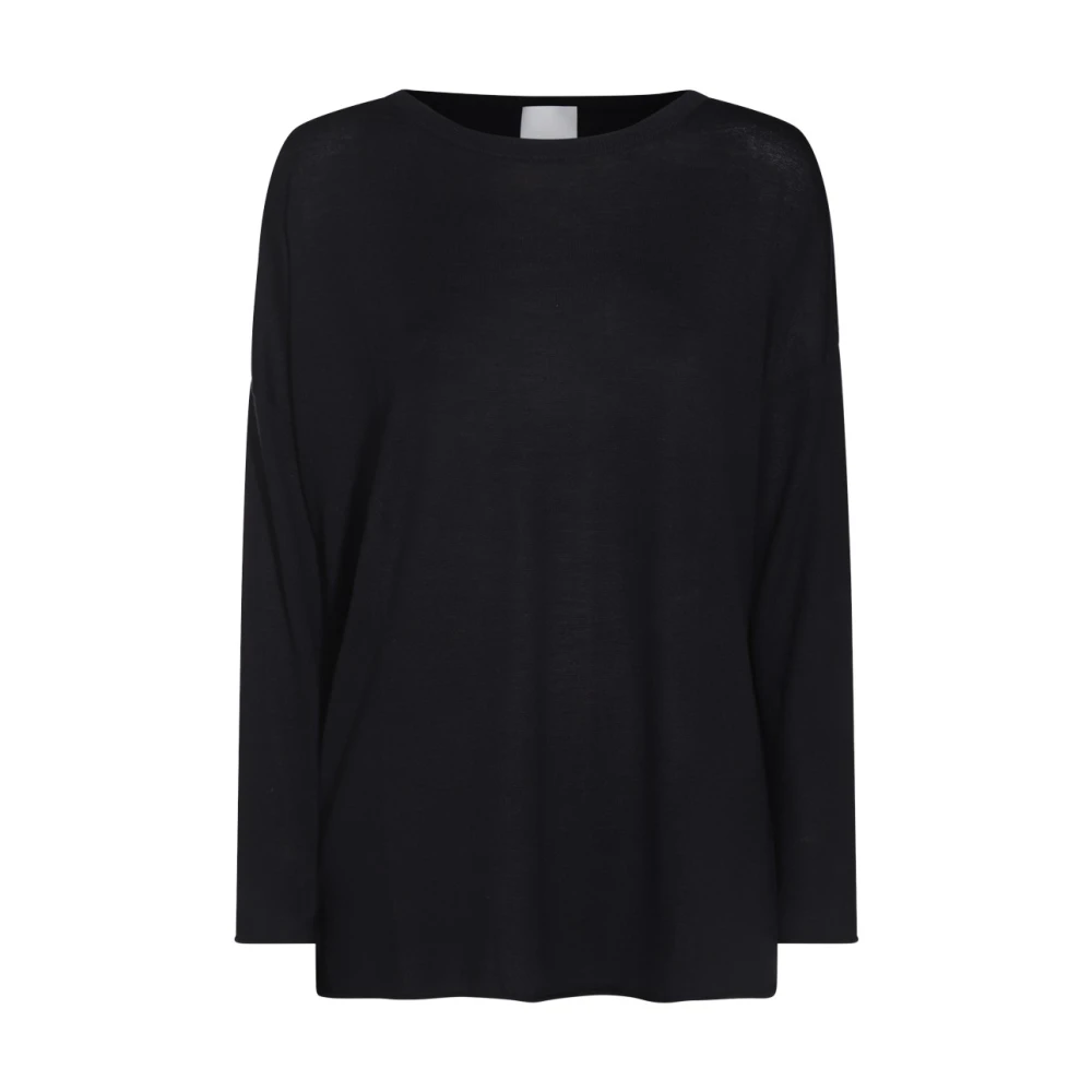 Allude Zwarte wollen gebreide trui Black Dames