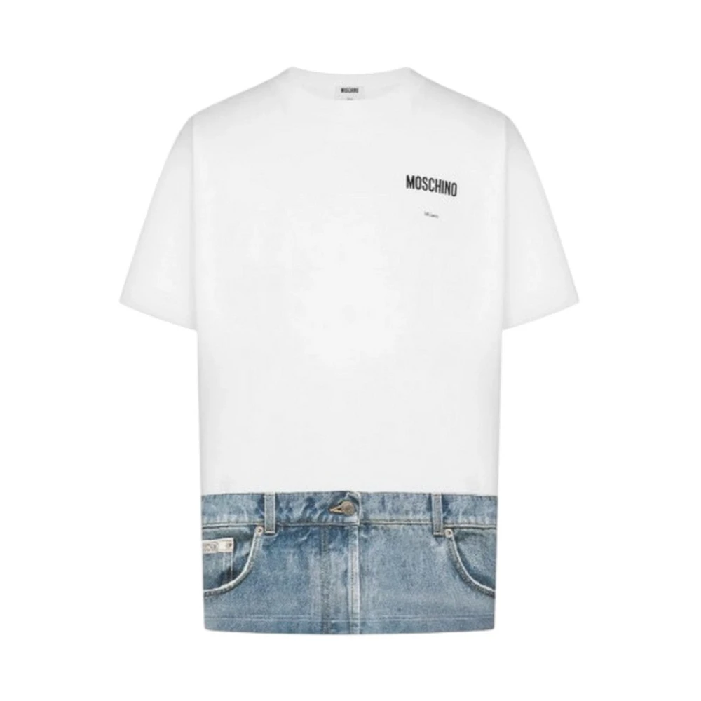 Moschino Men's White T-Shirts, M, T-Shirt Poliestere