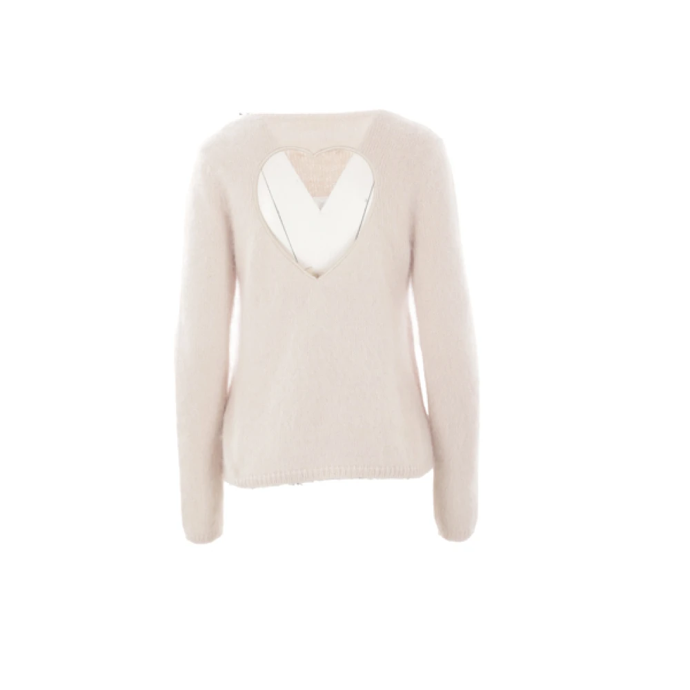 Blumarine Hartvormige Cut-Out Sweater Beige Dames